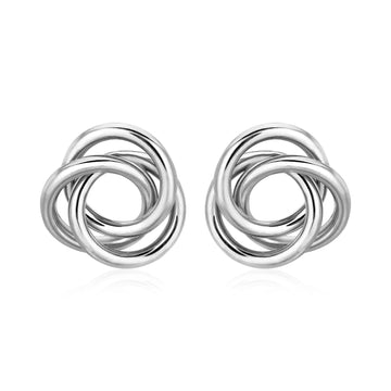 Polished Open Love Knot Earrings in Sterling Silver
